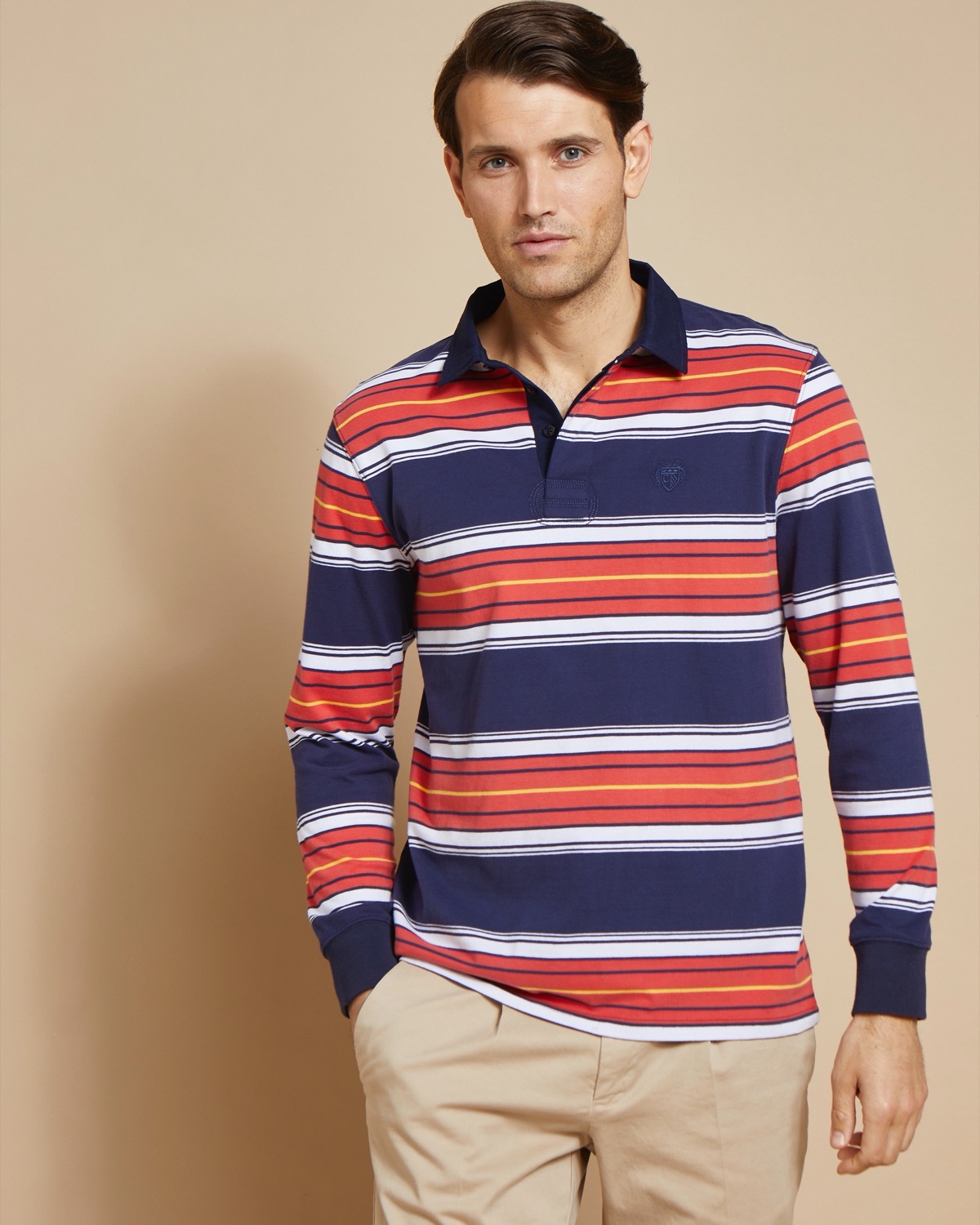 Dunnes Stores | Red Paul Costelloe Living Striped Rugby Shirt