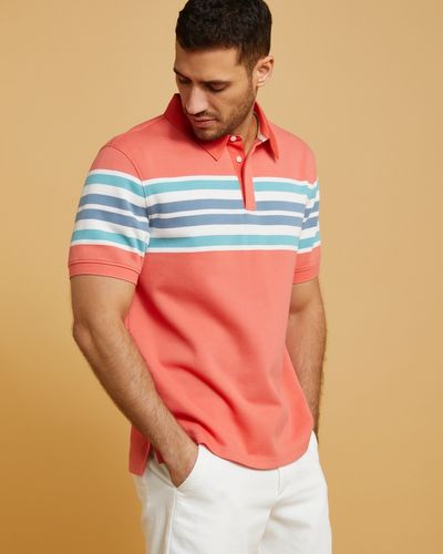 Paul Costelloe Living Stripe Pique Polo Shirt thumbnail