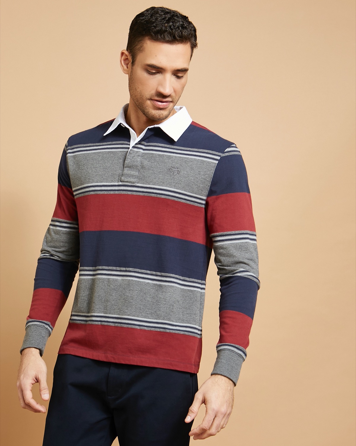 Dunnes Stores | Rust Paul Costelloe Living Rust Stripe Rugby Shirt