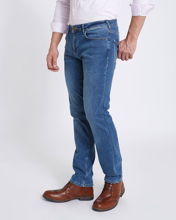 Paul Costelloe Living Mid Wash Denim Straight Fit Jeans 