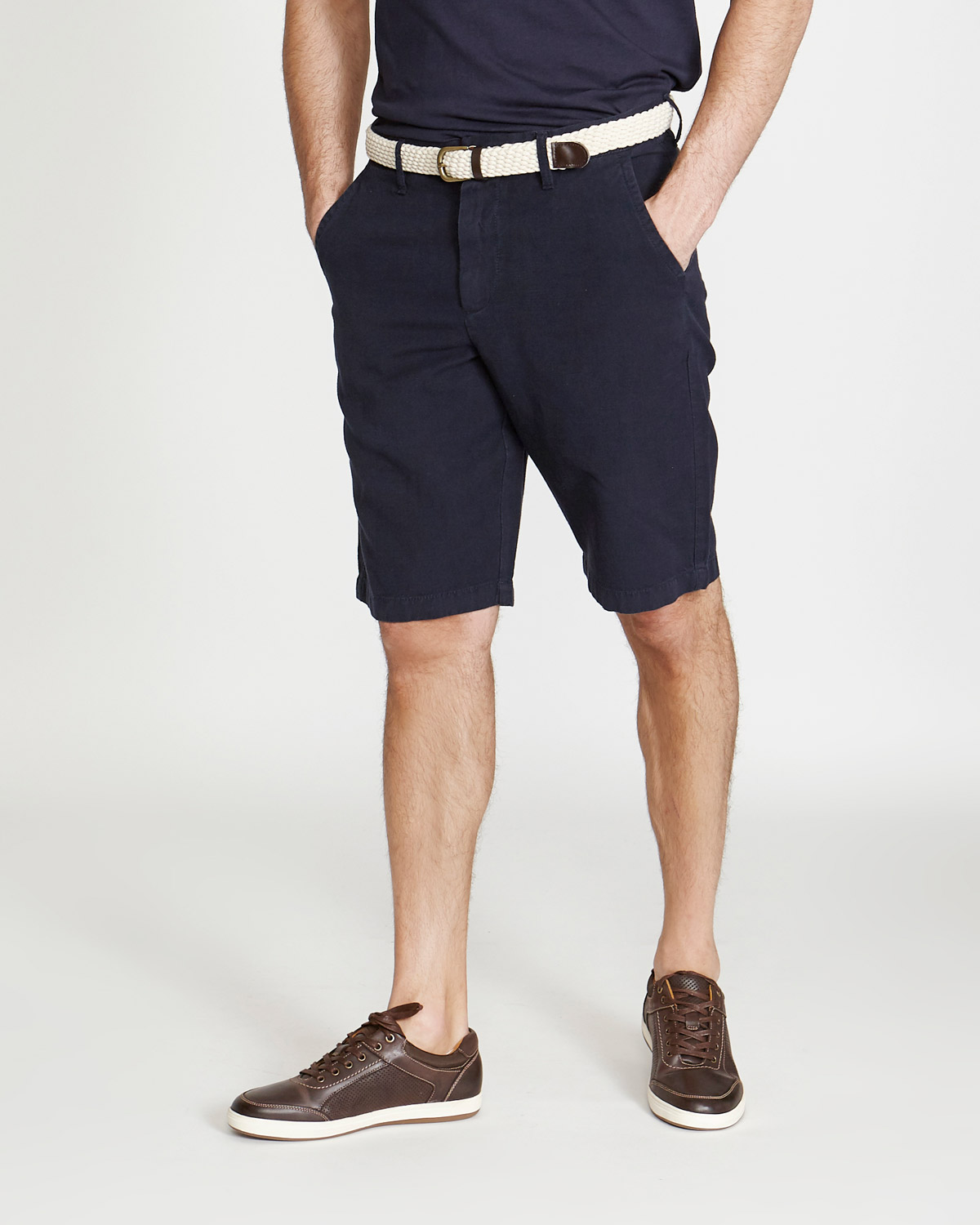 Dunnes Stores | Navy Paul Costelloe Living Linen Blend Shorts
