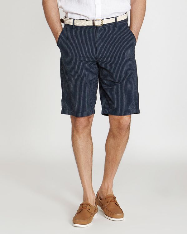 Paul Costelloe Living Linen Blend Stripe Shorts