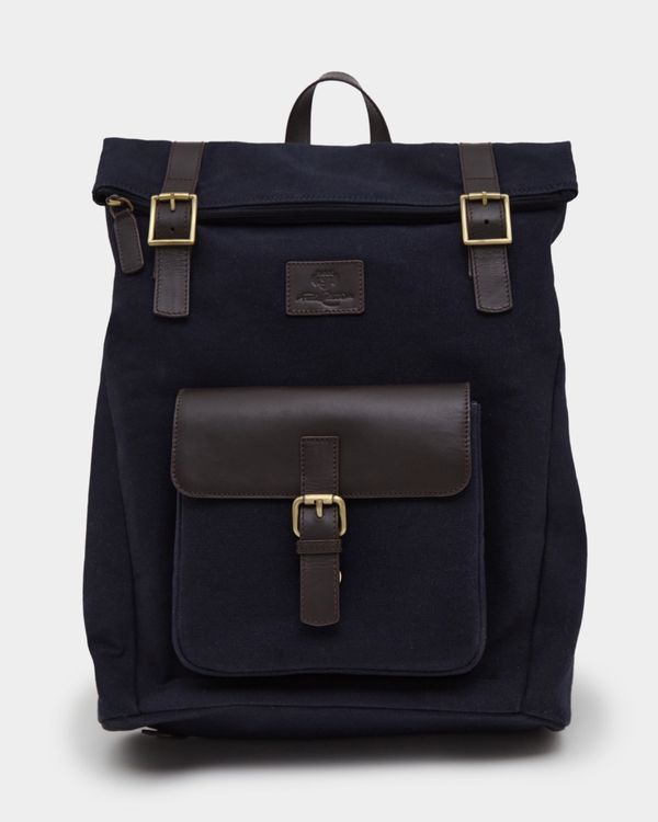 Dunnes Stores | Navy Paul Costelloe Living Canvas And Leather Rucksack