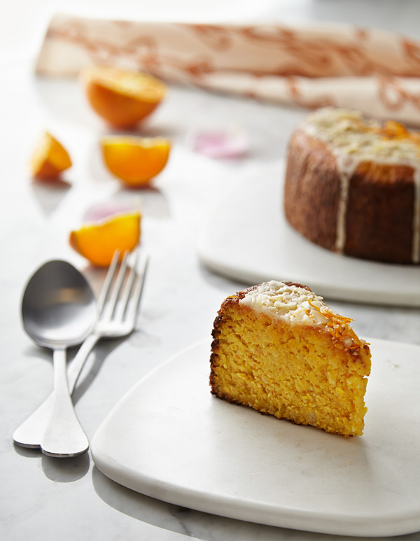 Clementine and vanilla almond cake.